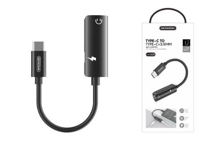 Переходник для наушников гн3.5--штType-C SENDEM A10 чёрный