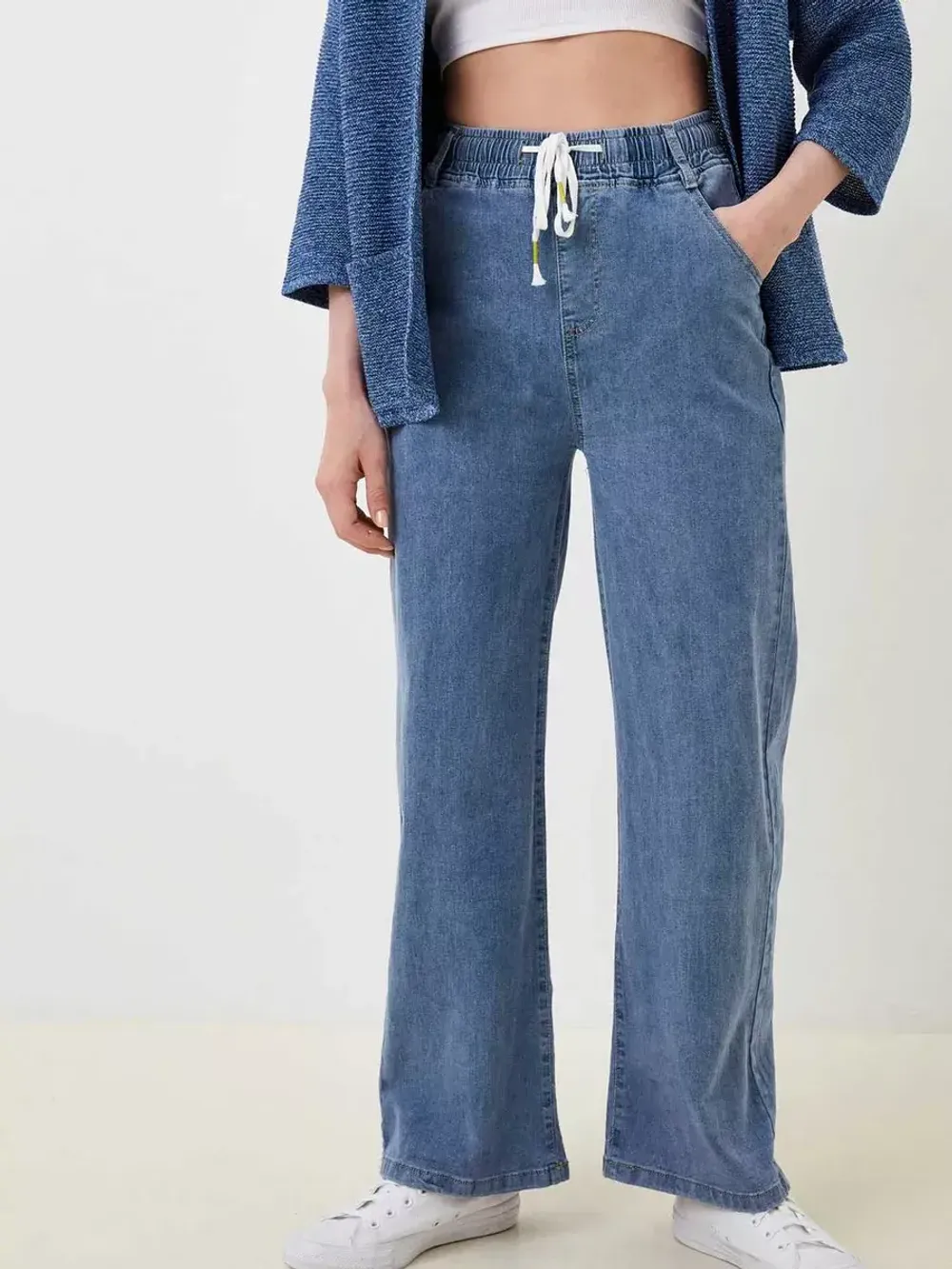 Джинсы палаццо широкие