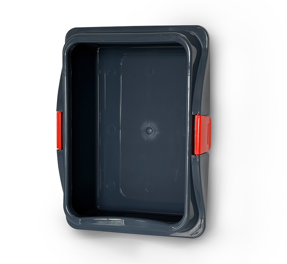 Туалет лоток для кошек ZOOSET с рамкой на защелках 41*30*14 см серый/оранжевый