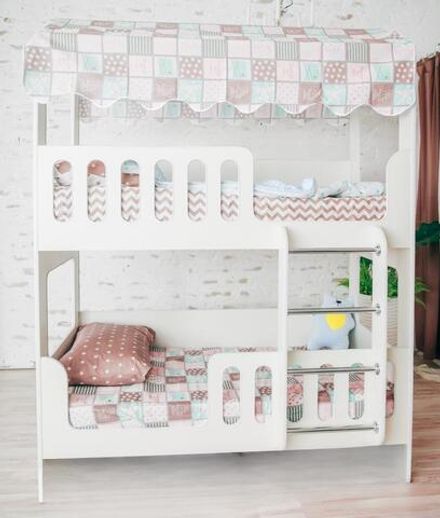 Кровать Домик 2-х яр. ЛДСП белый/белый