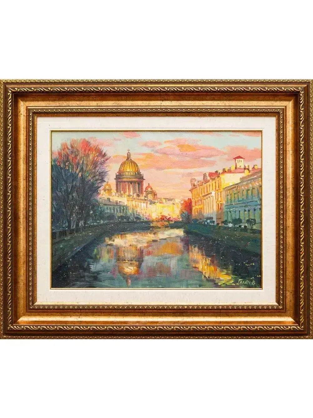 Картина маслом  «Река Мойка. Исаакий» Галатов