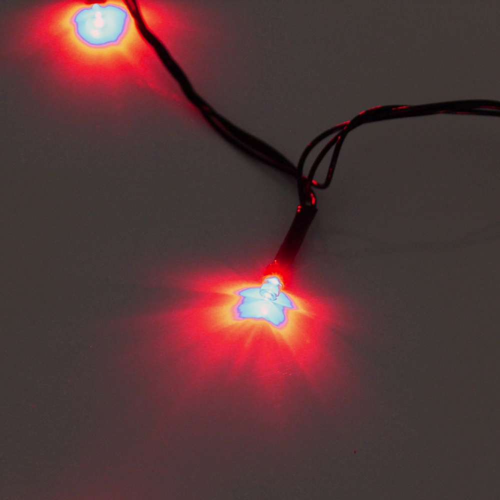 Гирлянда для дома 1,5м 12 ламп LED зелёный пров.,8 реж, IP-20, Красный