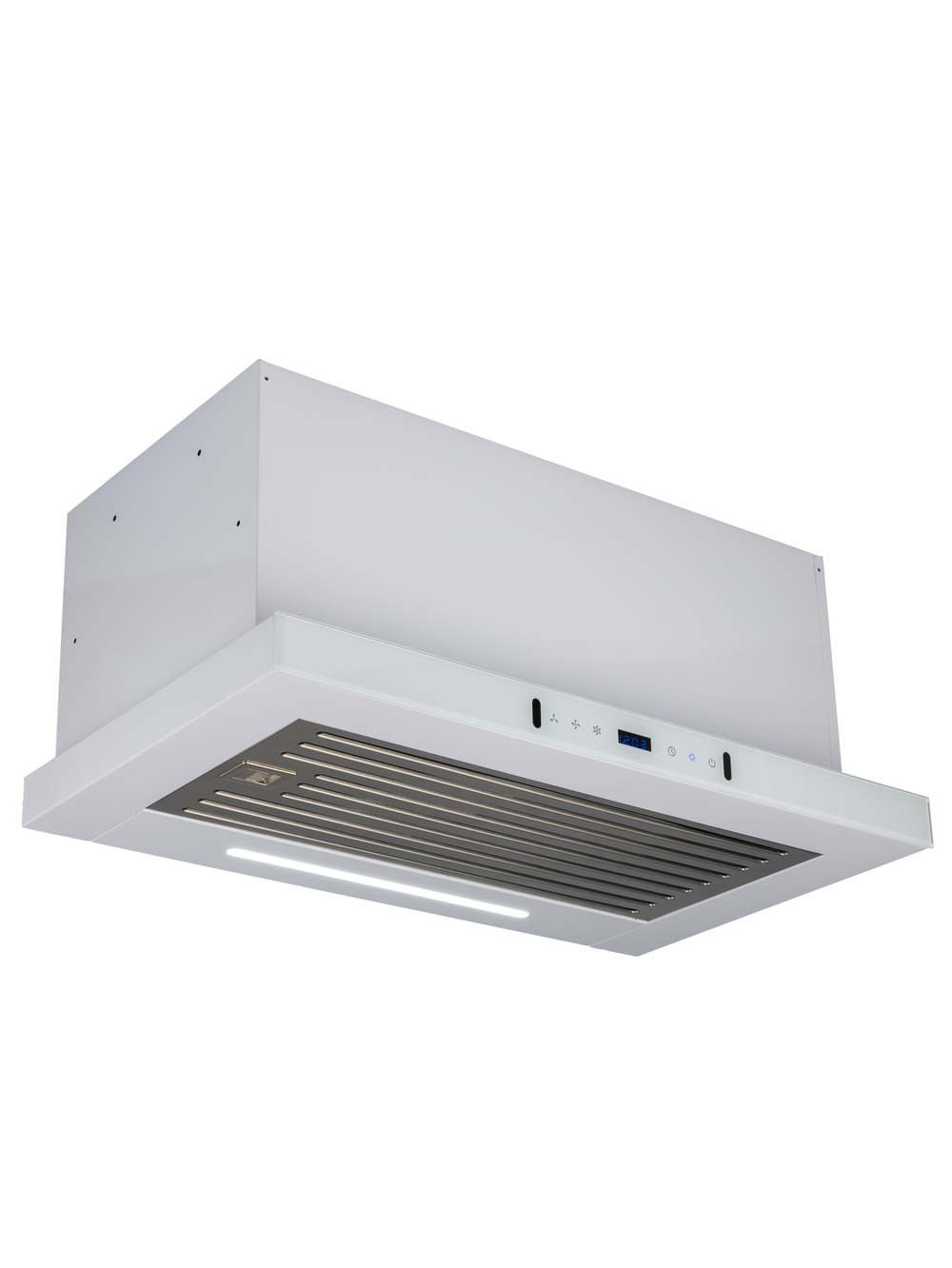 Вытяжка кухонная MACBI Perfa-60G-baf (WHITE) белый, D150мм, 1200м3/ч, полновстраиваемая, мотор 230Ватт, стекло 60см, сенсорное управление + управление жестами