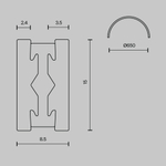 Шинопровод магнитный Maytoni FLARITY TRX154-SR-D650-B