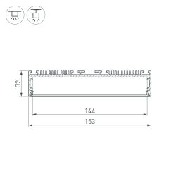 Профиль ARH-POWER-W150-2000 ANOD (Arlight, Алюминий) 036368
