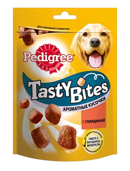 Pedigree Tasty Bits ароматные кусочки со вкусом говядины 130 г