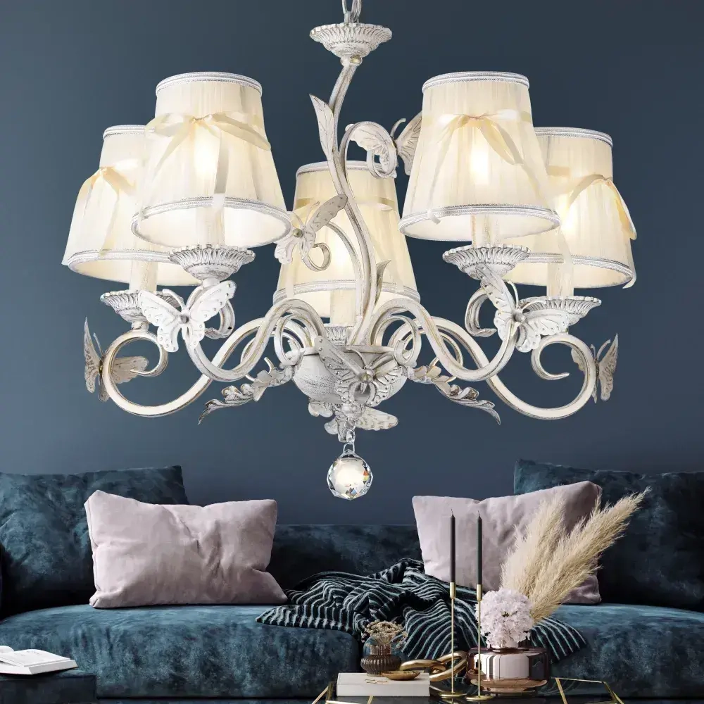 Люстра потолочная Rivoli Farfalla 2014-205 / светильник потолочный / люстра подвесная на кухню, в детскую комнату, в спальню, в коридор, в прихожую 5 x E14 40 Вт классика