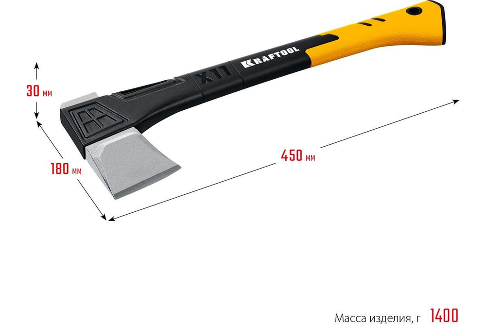 KRAFTOOL  X11 1100/1400 г, в чехле, 450 мм, Топор-колун (20660-11)