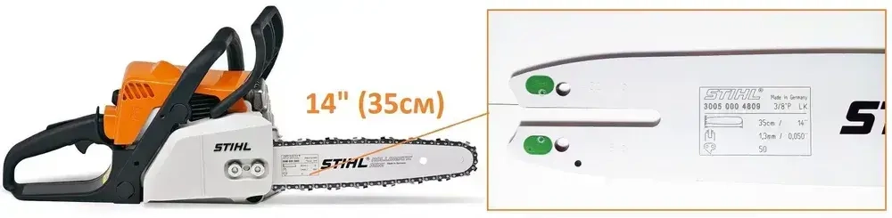 Шина для бензопилы Штиль 180/210/230/250 (3/8" - 1.3мм - 55 звеньев). Каталожный номер 30050004813