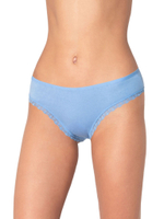 Трусики-бразилиана с узким кружевом по вырезам (Размер: S) (Цвет: персиковый)