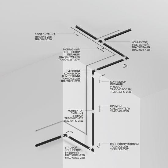 Шинопровод встраиваемый Technical TRX010-423W