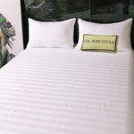 Простыня Страйп Сатин Однотонный Отель белый 100% хлопок 3x3 R3CTH037220235