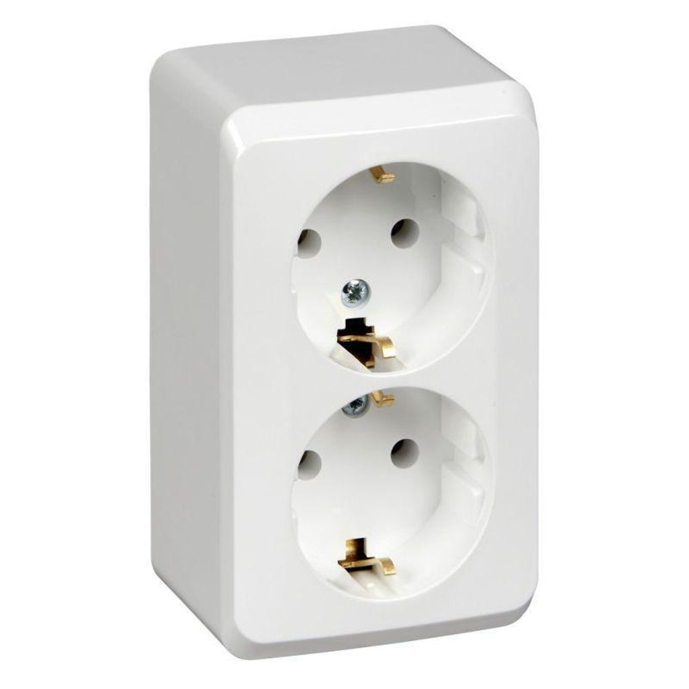 Розетка 2-м ОП Этюд 16А IP20 250В с заземл. без защ. шторок бел. SE PA16-007B Розетка 2-м ОП Этюд 16А IP20 250В с заземл. без защ. шторок бел. SE PA16-007B