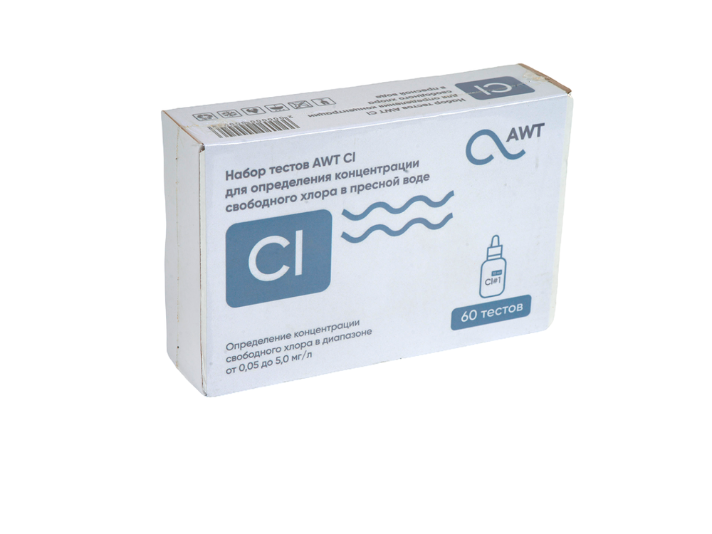 AWT набор тестов Cl (свободный хлор 0-5,0 мг/л. 60 тестов)