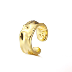 Серьга каффа мятая широкая Gold