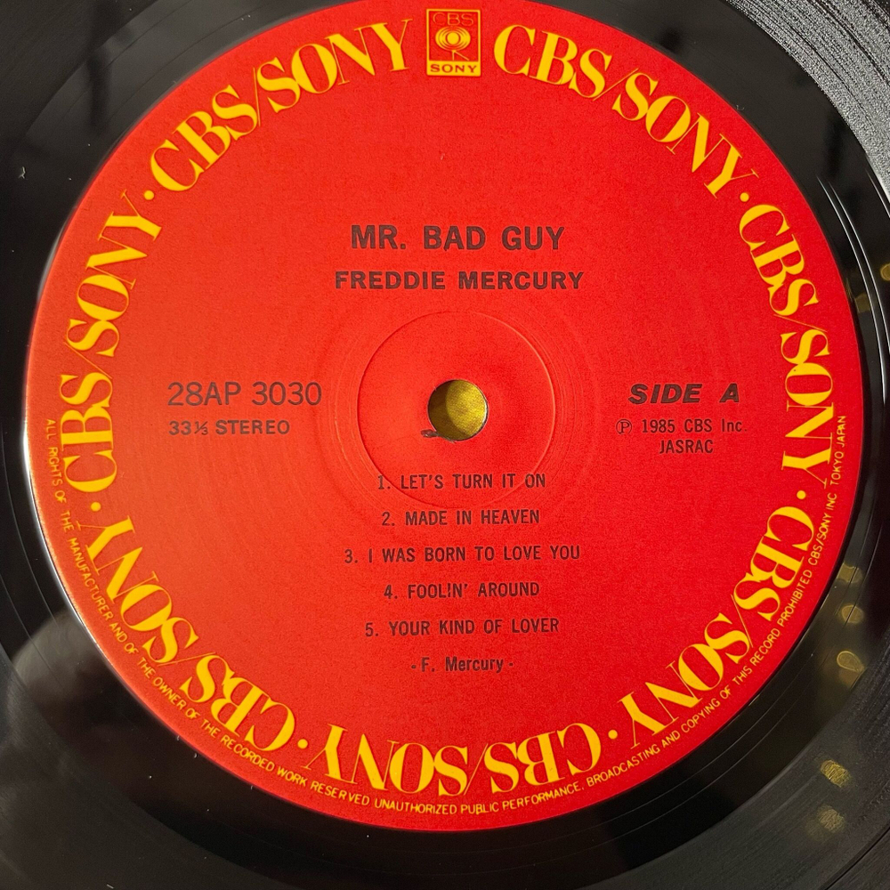 Винтажная виниловая пластинка LP Freddie Mercury Mr. Bad Guy (Japan 1985) (Obi, 4 фотографии)