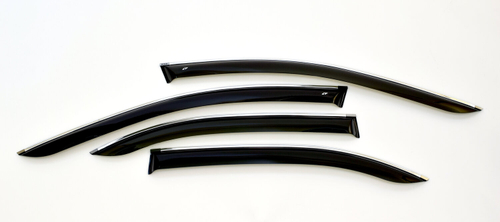 Дефлекторы боковых окон Cobra Tuning на Volkswagen Polo 2020 хромированный молдинг арт.V26920CR