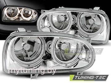 Передние фары angel eyes chrome для Volkswagen Golf 3