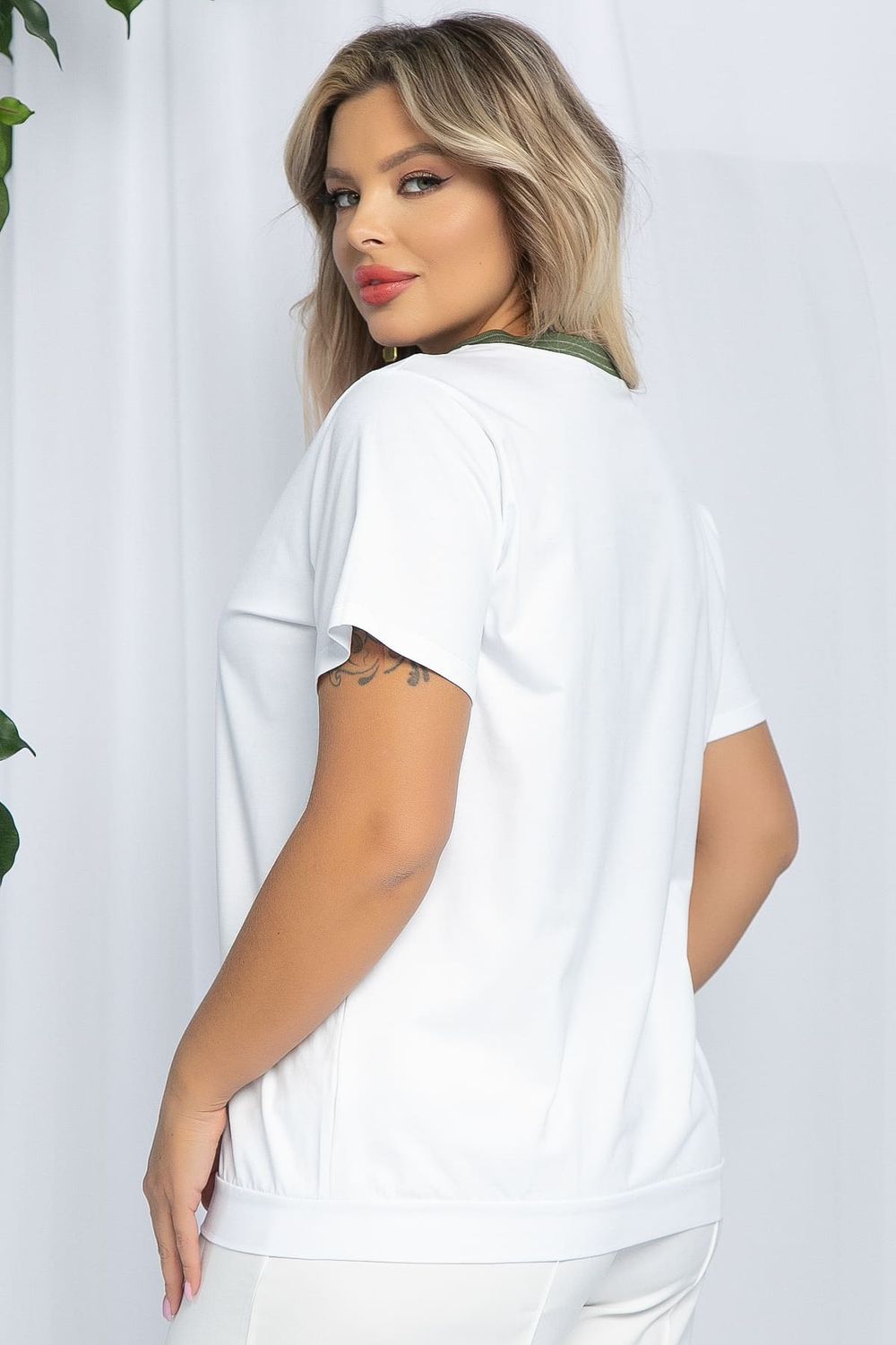 Блуза Лотус (бело-оранжевая) Б13160-20М LT Collection