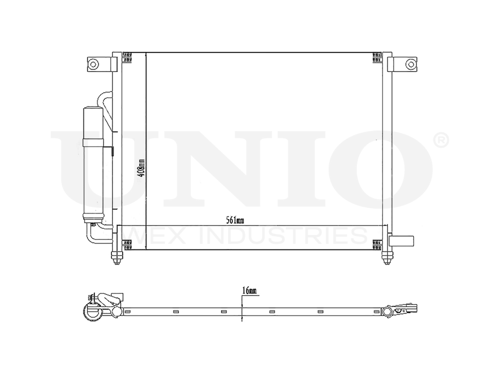 Радиатор кондиционера UNIO RAD-30016