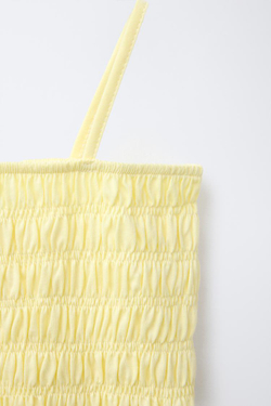 ZARA ТОП С ЭЛАСТИЧНЫМИ РЕЗИНКАМИ, ЖЕЛТЫЙ