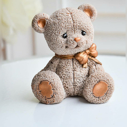 Молд 3D Мишка с бантом, 8*5*8 см