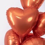 F Шар Сердце 18'' / 46 см, Оранжевый сатин (БГ-15)