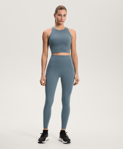 OYSHO Легинсы длиной до щиколотки с высокой посадкой и карманами, компрессионные, длиной 65 см, синеватый