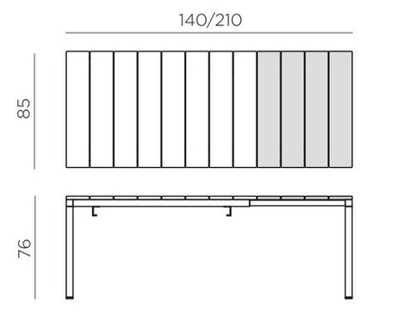 Стол пластиковый раздвижной Nardi Rio 140 Extensibile, тортора