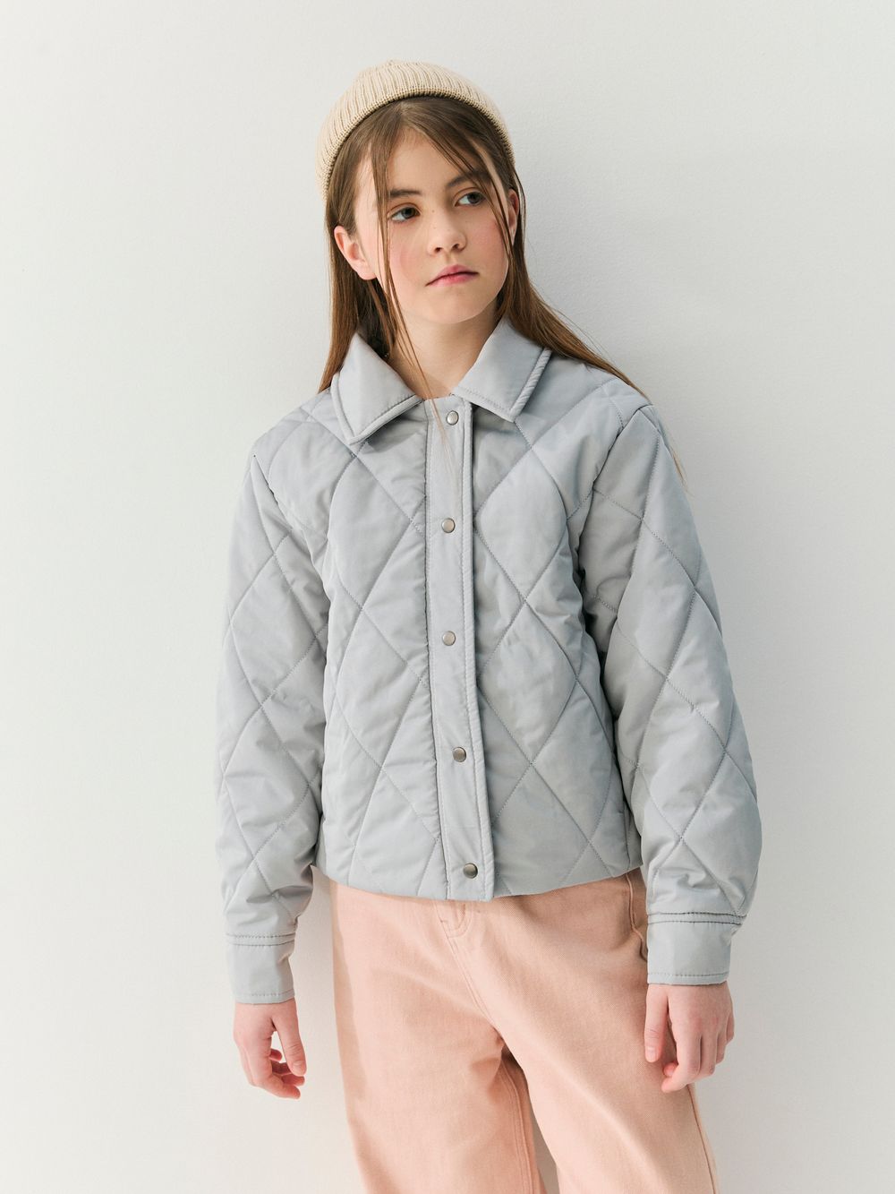 Куртка стеганая укороченная "Серебро" 7+