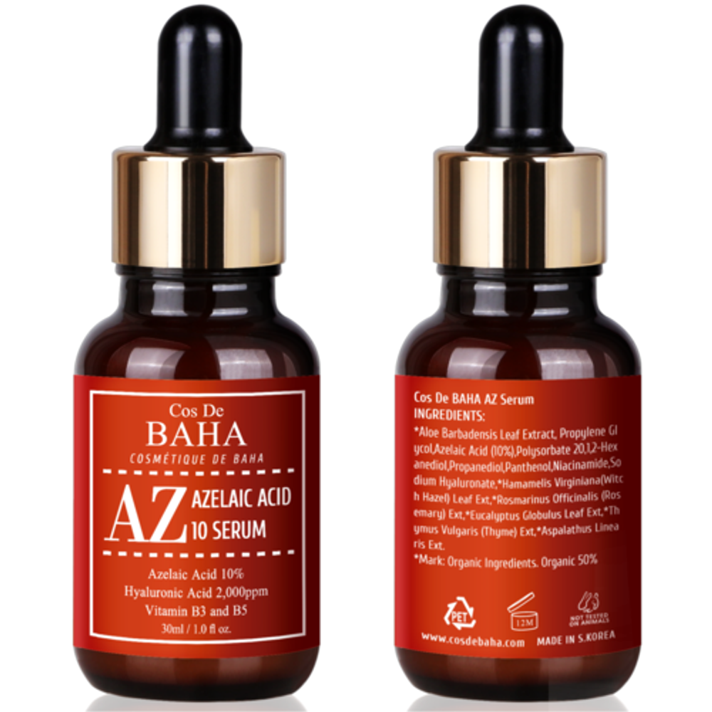 Cos De BAHA Сыворотка противовоспалительная с азелаиновой кислотой Azelaic acid 10%  30мл
