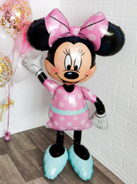 Шар-фигура ходячая, фольга, "Минни Маус в розовом/ Minnie Mouse" (АN), 38"/96 см х 54"/137см, инд. уп. (БГ-86)
