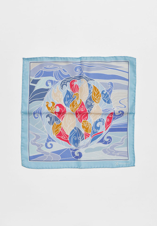 Шелковый платок QYZGALDAQ BLUE 36x36