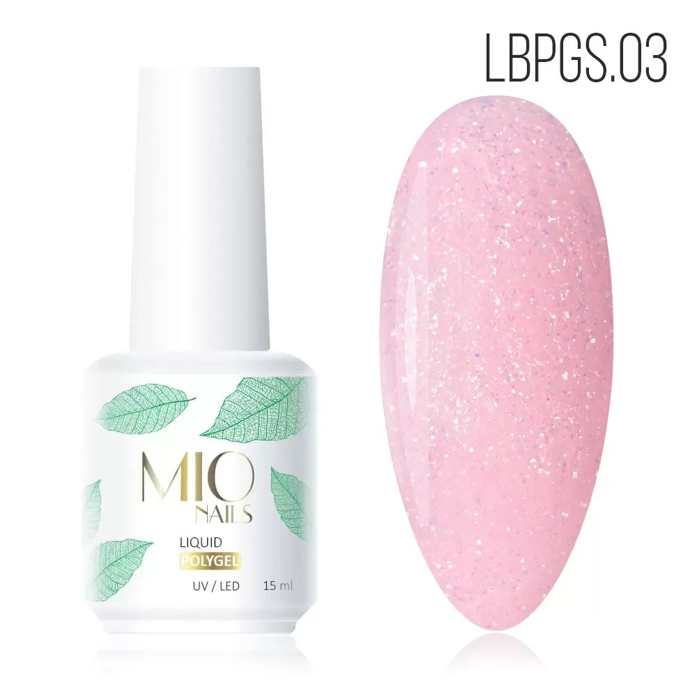 Жидкий полигель с шиммером MIO NAILS Shimmer Polygel Liquid 03, 15мл