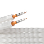 Элетротруба и из ПЛЛ не содержит галогенов, гибкая гофрированна д. 20мм, цвет белый, с кабелем Паракс РК 75-4,8-319, 100 м