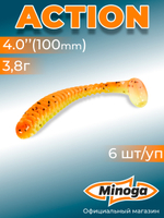 Силиконовая приманка ACTION 4,0"(6шт) 100мм, цвет 324