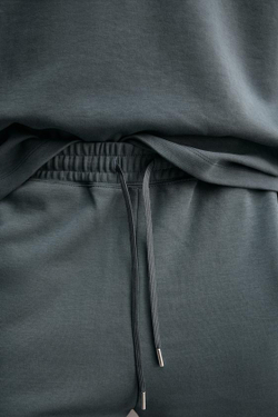 ZARA ШОРТЫ-ДЖОГГЕРЫ RELAXED FIT INTERLOCK, ЛИНЯЛЫЙ СИНИЙ