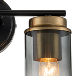 Настенный светильник 2x40Вт E14, металл/стекло, черный/бронза