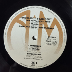 Винтажная виниловая пластинка LP Supertramp Indelibly Stamped (Japan 1977) (No Obi) Remember