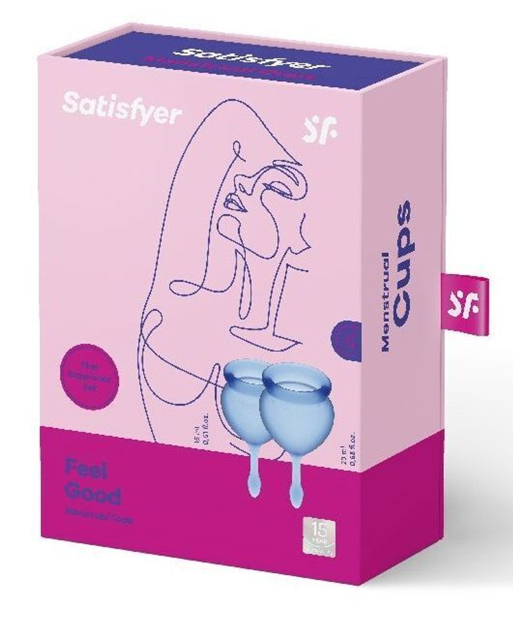 Набор синих менструальных чаш Feel good Menstrual Cup (Цвет: синий)