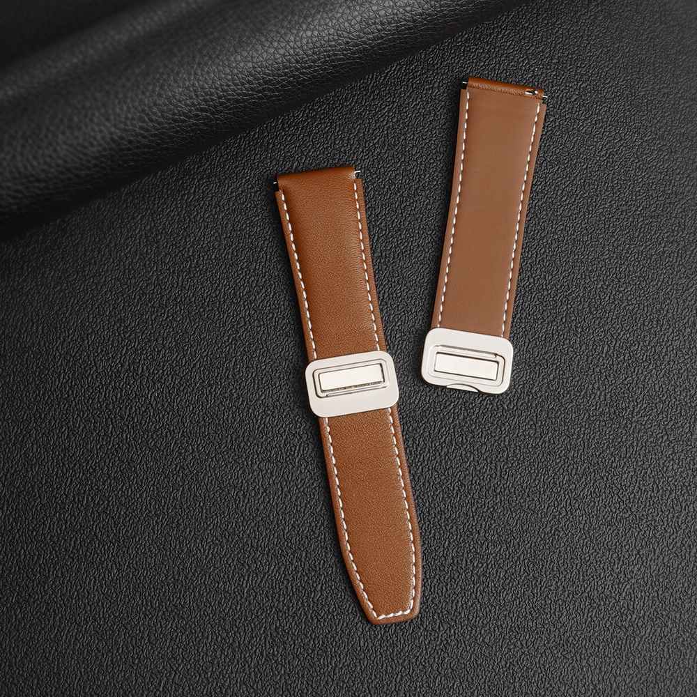 Ремешок из натуральной кожи коричневого цвета для смарт часов Samsung Galaxy Watch 45 и 46мм (размер крепления 22мм), серия YA Series от Dux Ducis