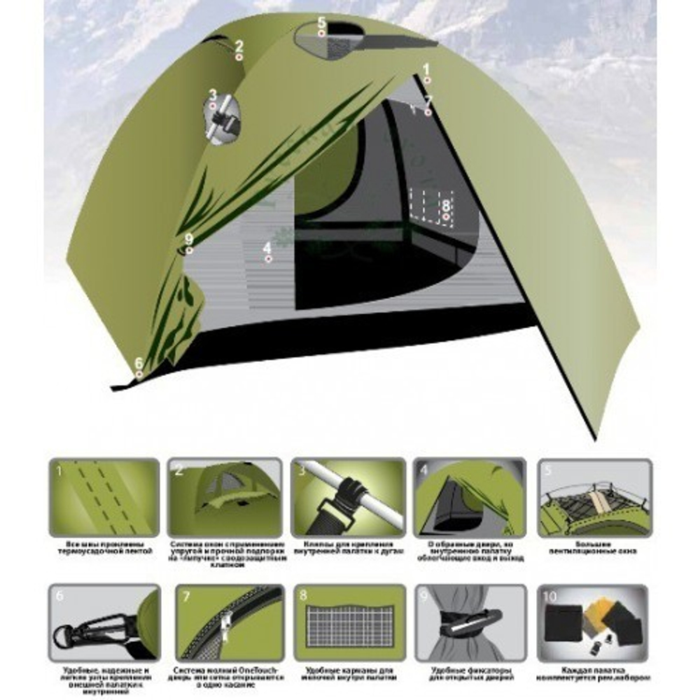 Палатка Tramp Lite Camp 4, артикул TLT-022.06, цвет Зеленый