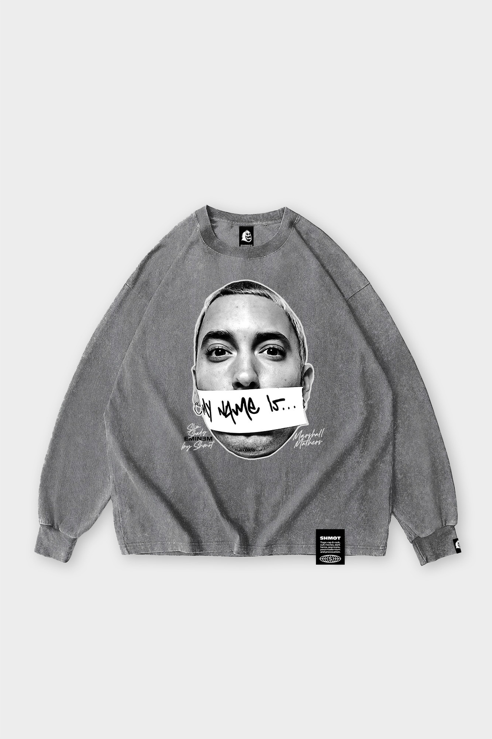 Лонгслив SHMOT "EMINEM" GARMENT DYE Серый