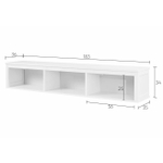 Полка навесная с 3 секциями Хемнэс Hemnes/ Кымор, 183х34х37 см, белый