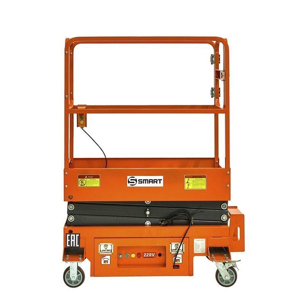 Подъемник ножничный несамоходный SJY-0.3-3.9 (220 V, 300 кг, высота подъема 3,9 м) SMART