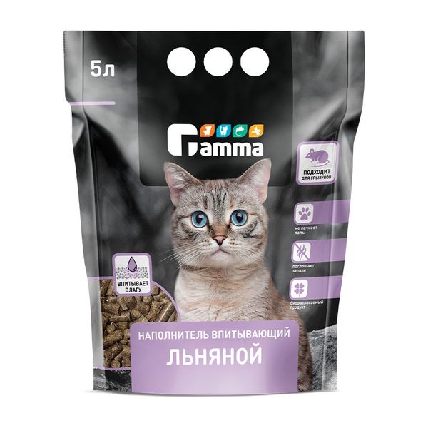 Наполнитель впитывающий льняной Gamma, 5 л