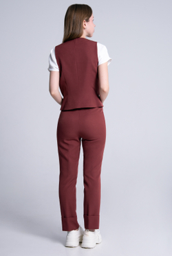 Брюки зауженные 3434ВЕ, корич кирпич #89ККи023434ВЕ