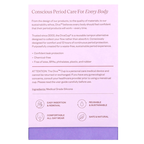 Diva International, DivaCup, тип 2, 1 многоразовая менструальная чаша