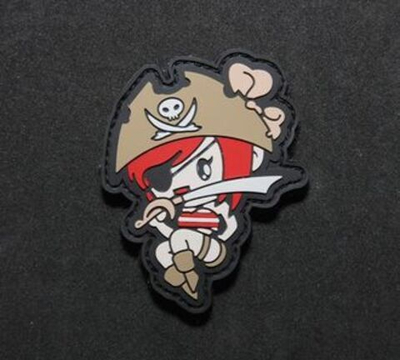 Патч Pirate Girl ПВХ (7 х 5 см) олива