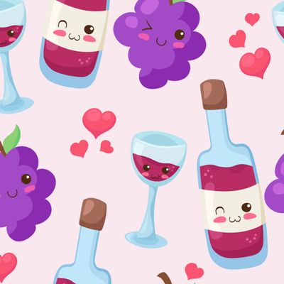Милое красное вино и виноград